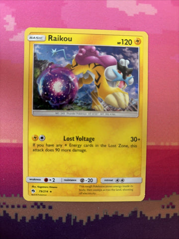 Pokemon Card Raikou Lost Thunder Cracked Ice Holo 79/214 Near Mint