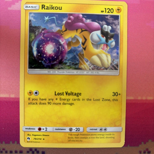 Pokemon Card Raikou Lost Thunder Cracked Ice Holo 79/214 Near Mint