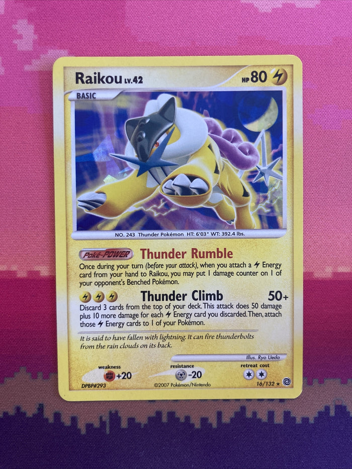 Pokemon Card Raikou Secret Wonders Cracked Ice Holo Rare 16/132 Near Mint