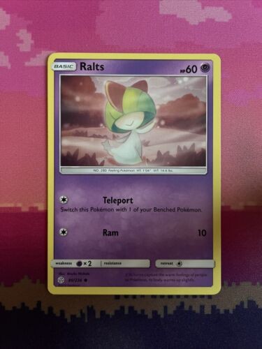Pokemon Card Ralts Cosmic Eclipse Common 80/236 Near Mint