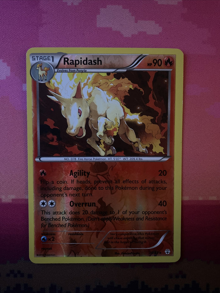 Pokemon Card Rapidash Generations Reverse Holo Rare 15/83 Near Mint