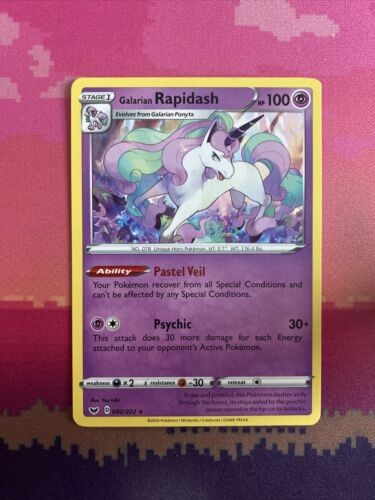 Pokemon Card Rapidash Sword & Shield Rare 082/202 Near Mint