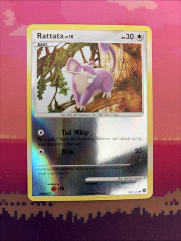Pokemon Card Rattata Secret Wonders Reverse Holo 103/132 Near Mint
