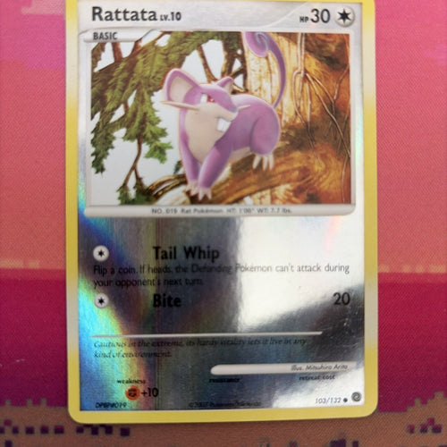 Pokemon Card Rattata Secret Wonders Reverse Holo 103/132 Near Mint