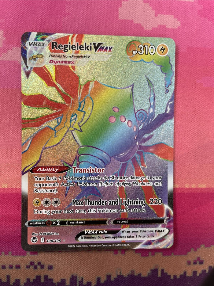 Pokemon Card Regieleki VMAX 198/195 Silver Tempest Secret Rare Near Mint