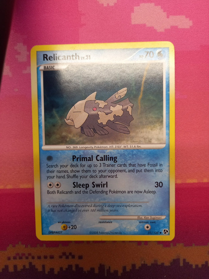 Pokemon Card Relicanth Great Encounters Uncommon 51/106 Near Mint