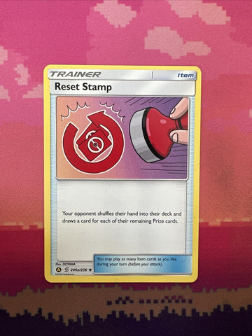 Pokemon Card Reset Stamp 206a/236 Cosmic Eclipse Near Mint