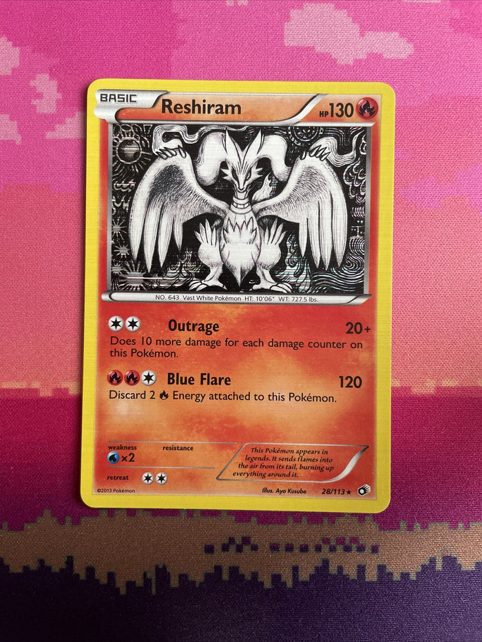 Pokemon Card Reshiram Legendary Treasures Holo Rare 28/113 Near Mint