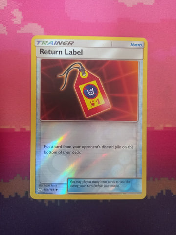 Pokemon Card Return Label 153/181 Reverse Holo Team Up Near Mint