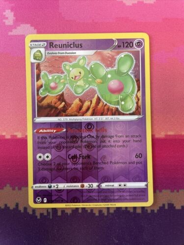 Pokemon Card Reuniclus Silver Tempest Reverse Holo Rare 078/195 Near Mint