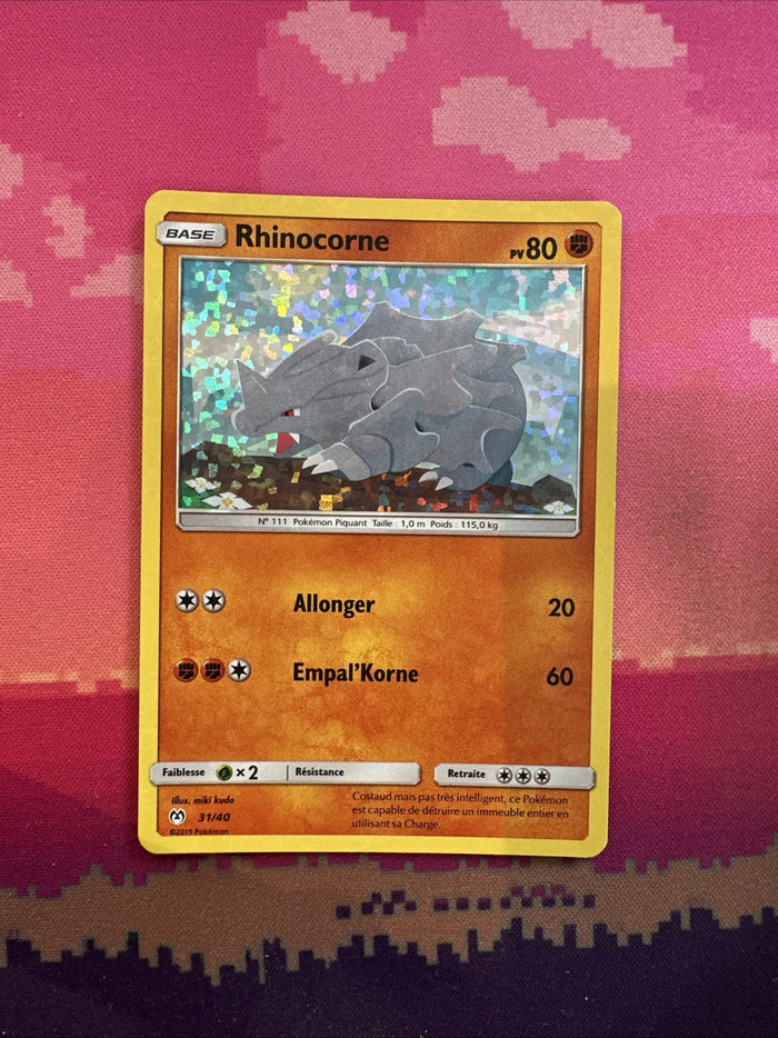 Pokemon Card Rhinocorne McDonald's 2019 Holo FRENCH 31/40 Near Mint