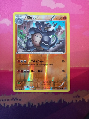 Pokemon Card Rhydon Primal Clash Reverse Holo 75/160 Near Mint