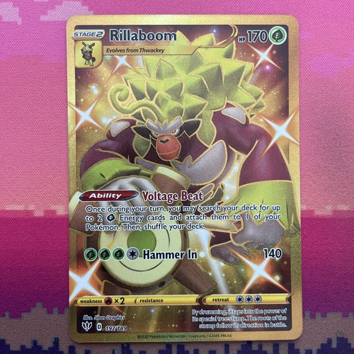 Pokemon Card Rillaboom 197/189 Secret Rare Battle Styles Near Mint