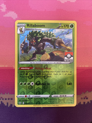 Pokemon Card Rillaboom Pokemon League Sword & Shield 014/202 Near Mint