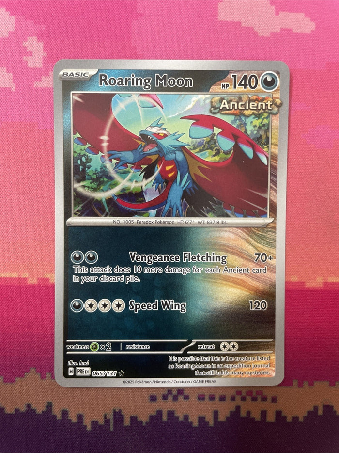 Pokemon Card Roaring Moon Prismatic Evolutions Reverse Holo Rare 065/131 NM