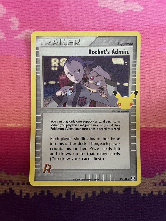 Pokemon Card Rocket's Admin Celebrations Holo 86/109 Near Mint
