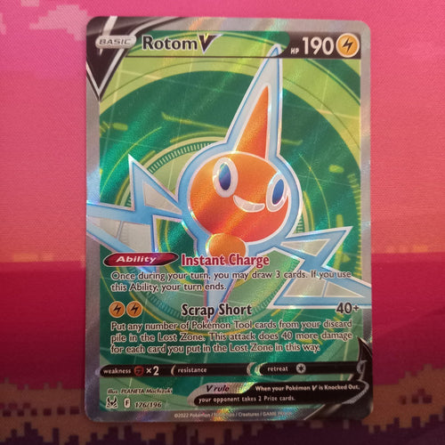 Pokemon Card Rotom V 176/196 Ultra Rare Lost OriginNear Mint