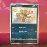 Pokemon Card Sableye 184/091 Shiny Paldean Fates Near Mint