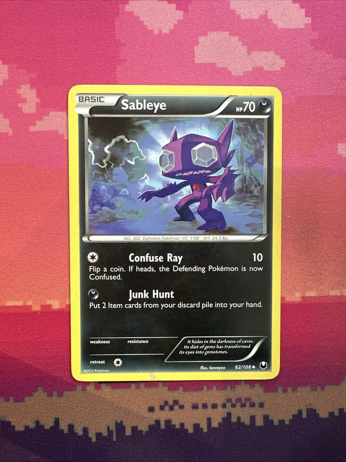 Pokemon Card Sableye Dark Explorers Uncommon 62/108 Light Play