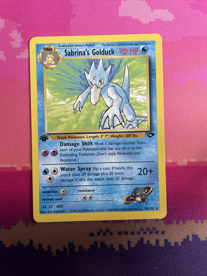 Pokemon Card Sabrina's Golduck Gym Challenge 1st Edition Rare 30/132 Near Mint