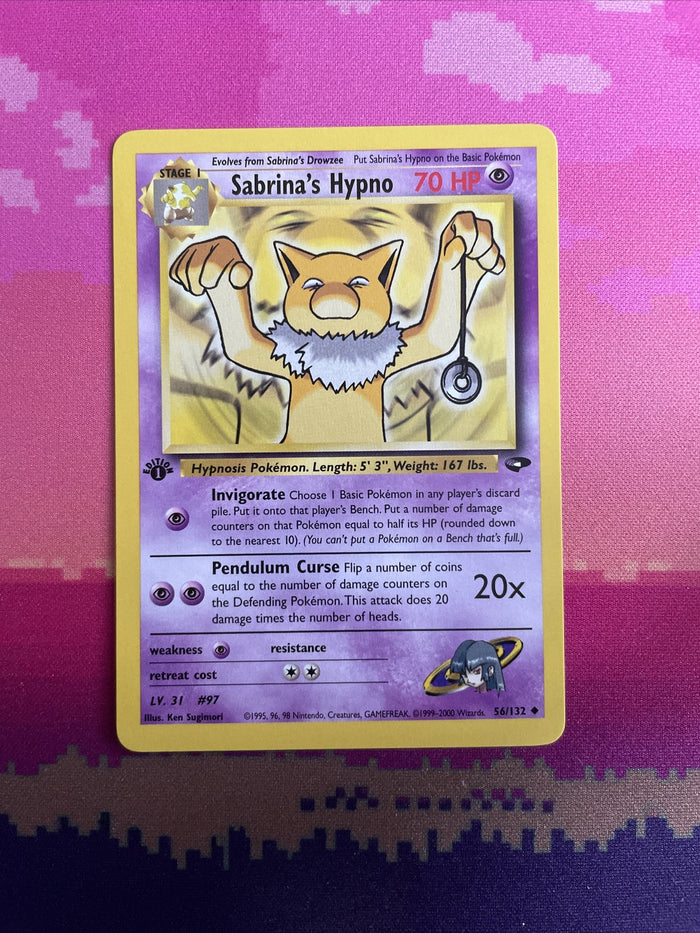 Pokemon Card Sabrina's Hypno Gym Challenge 1st Edition Uncommon 56/132 Near Mint
