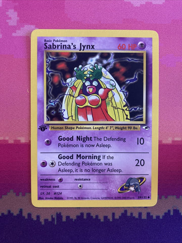 Pokemon Card Sabrina's Jynx Gym Heroes 1st Edition Uncommon 59/132 Near Mint