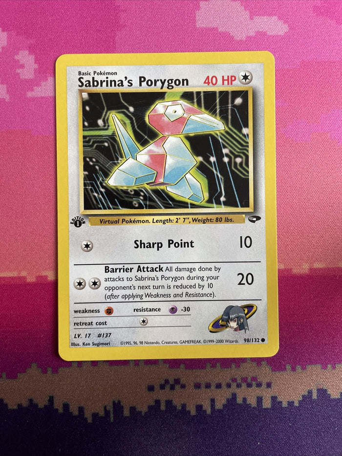 Pokemon Card Sabrina's Porygon Gym Challenge 1st Edition Common 98/132 Near Mint