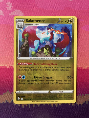 Pokemon Card Salamence Evolving Skies Reverse Holo Rare 109/203 Near Mint