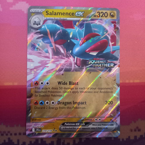 Pokemon Card Salamence ex 114/159 Double Rare Journey Together STAMPED Near Mint