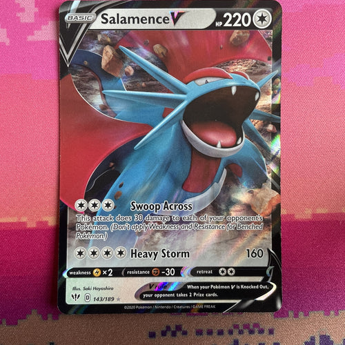 Pokemon Card Salamence V 143/189 Ultra Rare Darkness Ablaze Near Mint