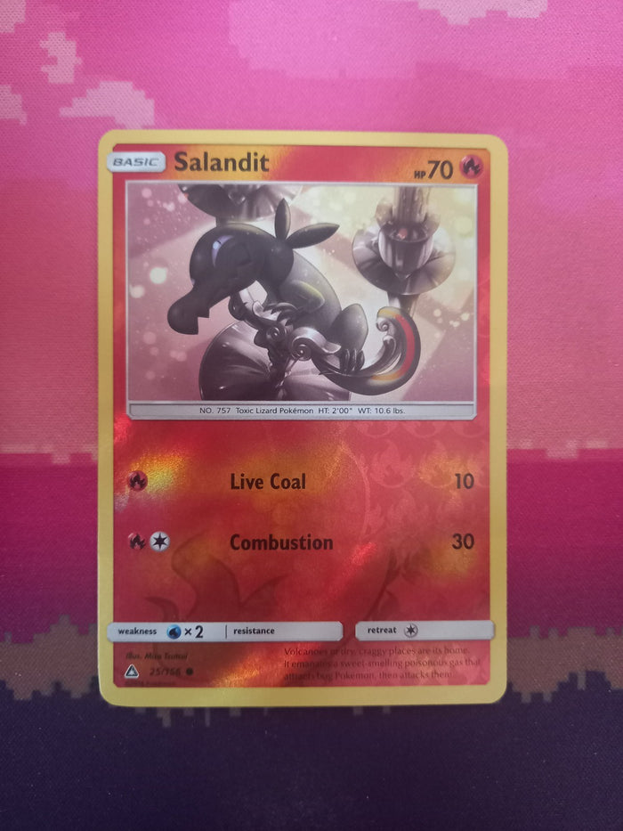 Pokemon card Salandit 25/156 Reverse Holo Ultra Prism Near Mint