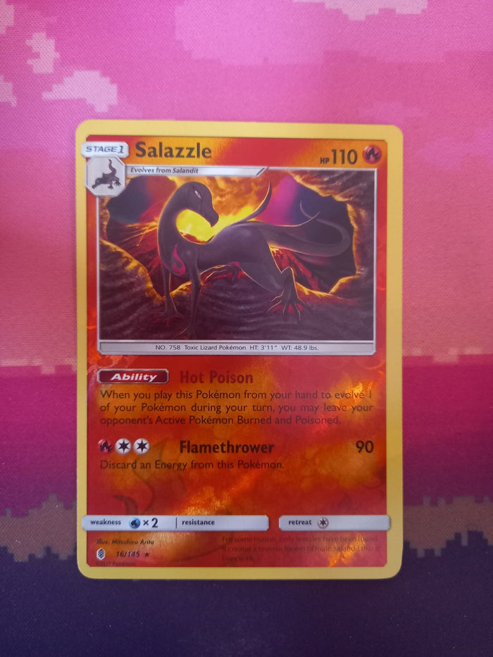 Pokemon card Salazzle 16/145 Reverse Holo Guardians Rising Near Mint