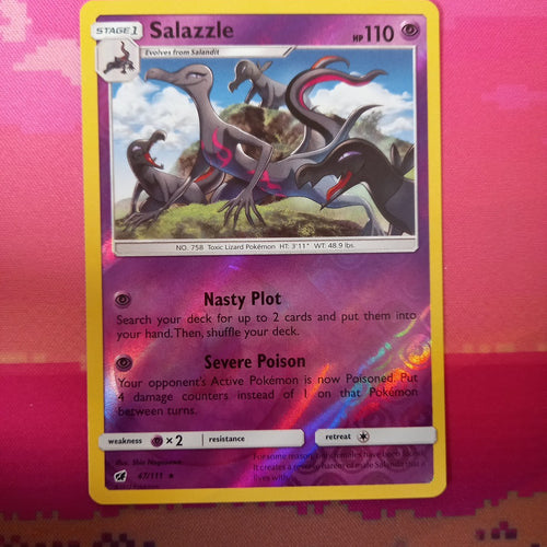 Pokemon Card Salazzle Crimson Invasion Reverse Holo Rare 47/111 Near Mint