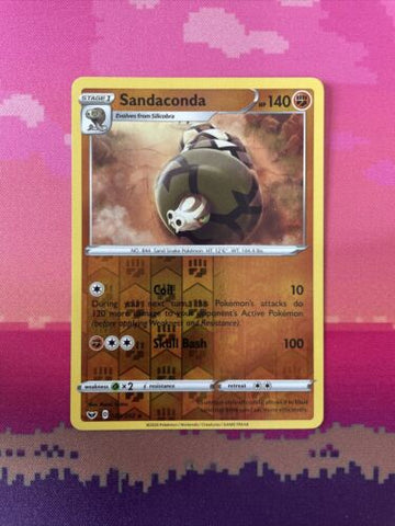 Pokemon Card Sandaconda Sword And Shield Base Set Reverse Holo 109/202 Near Mint