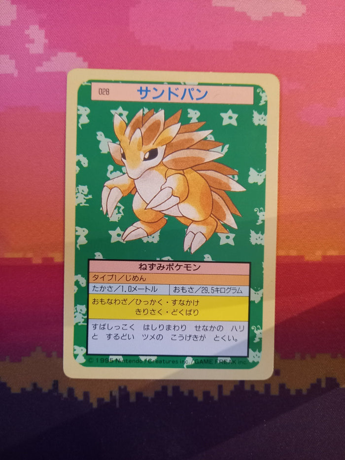 Pokemon Card Sandslash No. 028 Japanese Topsun Green Back 1995
