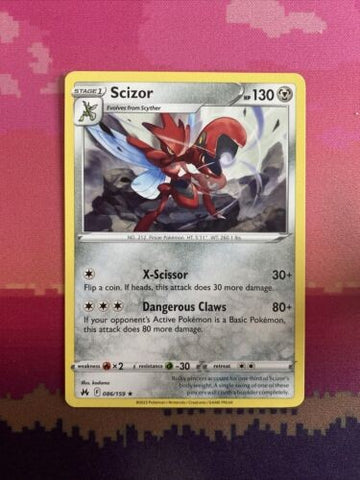 Pokemon Card Scizor Crown Zenith Rare 086/159 Near Mint