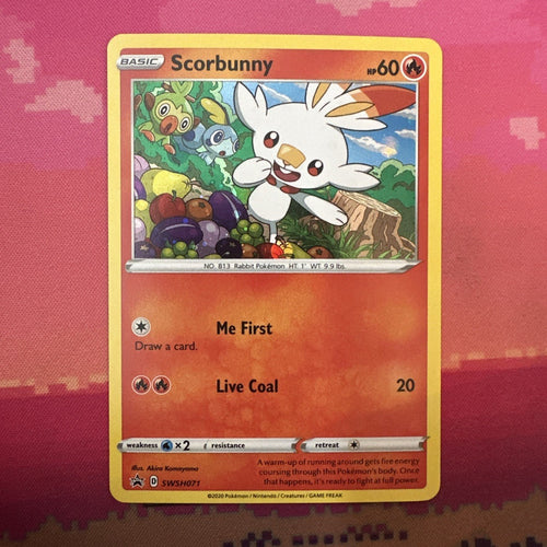 Pokemon Card Scorbunny SWSH071 Black Star Promo Near Mint