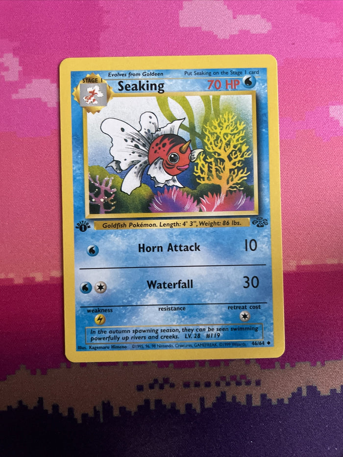 Pokemon Card Seaking Jungle 1st Edition Uncommon 46/64 Near Mint