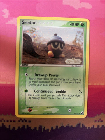 Pokemon Card Seedot Legend Maker Reverse Holo 61/92 Near Mint