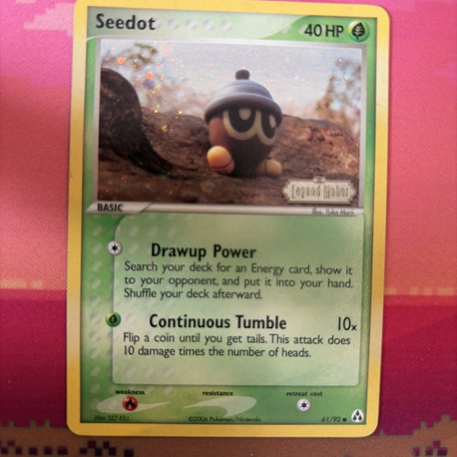 Pokemon Card Seedot Legend Maker Reverse Holo 61/92 Near Mint