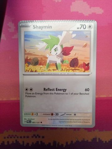 Pokemon Card Shaymin CRIMPED Prismatic Evolutions 087/131 Near Mint