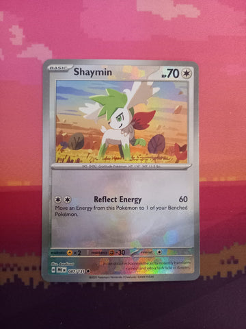 Pokemon Card Shaymin Prismatic Evolutions Masterball STAMPED 087/131 Near Mint