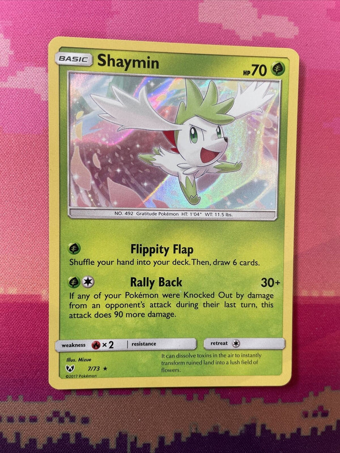 Pokemon Card Shaymin Shining Legends 7/73 Holo Rare Near Mint