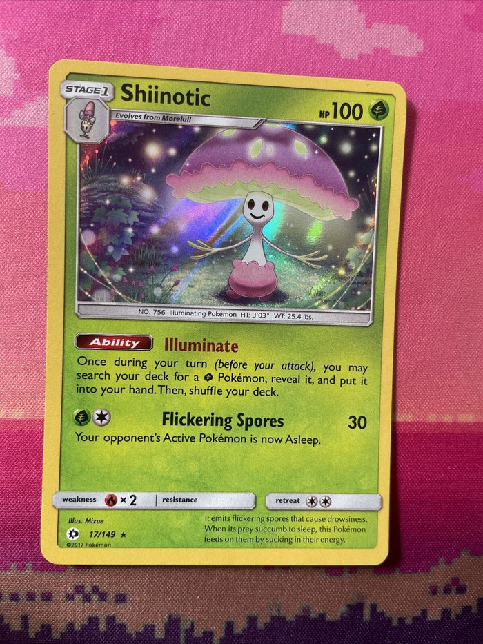Pokemon Card Shiinotic Sun & Moon Holo Rare 17/149 Near Mint