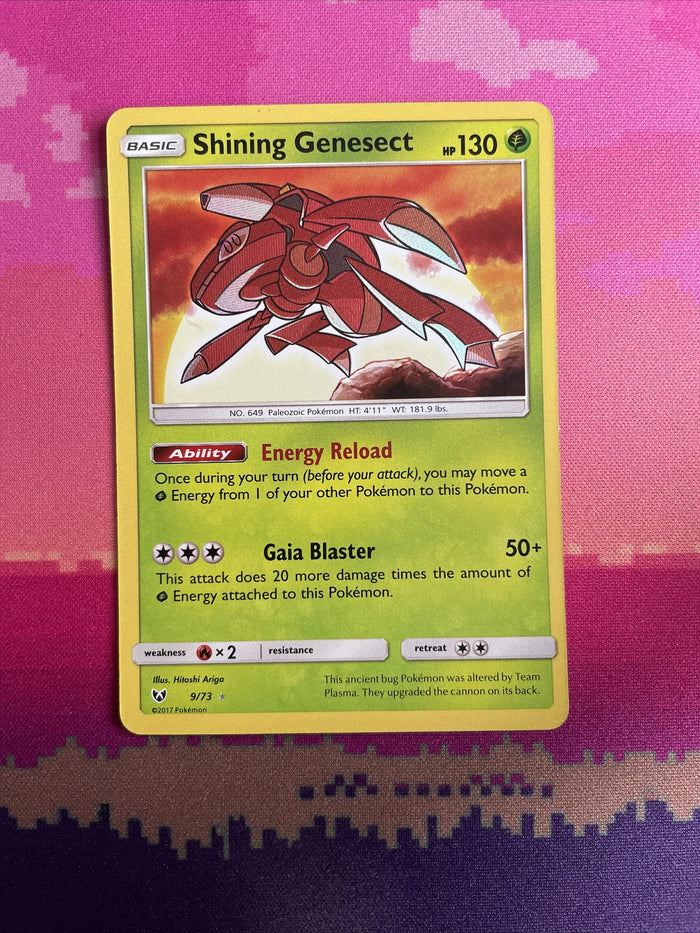 Pokemon Card Shining Genesect Shining Legends Shiny Holo Rare 9/73 Near Mint