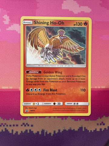 Pokemon Card Shining Ho-Oh SM70 Black Star Promo Near Mint