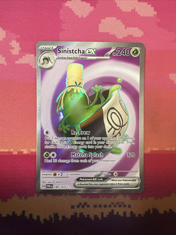 Pokemon Card Sinistcha ex 189/167 Ultra Rare Twilight Masquerade Near Mint
