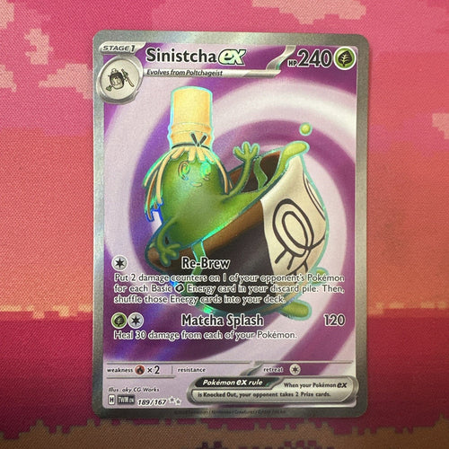 Pokemon Card Sinistcha ex 189/167 Ultra Rare Twilight Masquerade Near Mint