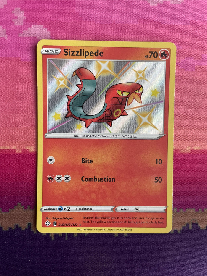 Pokemon Card Sizzlipede SV018/SV122 Shiny Shining Fates Near Mint