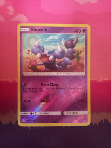 Pokemon card Skorupi 54/156 Reverse Holo Ultra Prism Near Mint